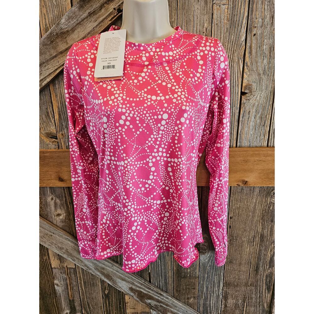 NWT X by Gottex Kate Mockneck Zip-Up Pullover geometric golf UPF protect XS